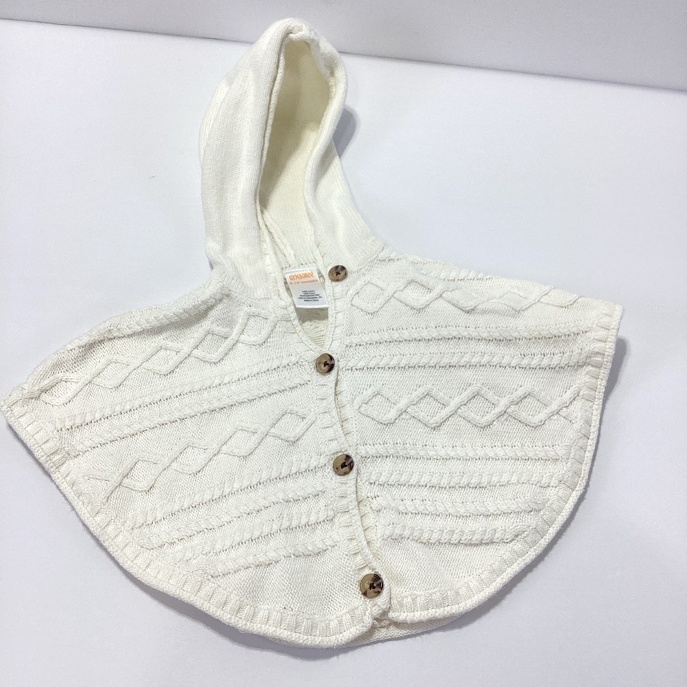 Gymboree Knit Shawl Cape Sweater with Hood and Button Front 6-12 months